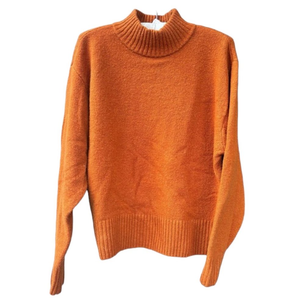 DAILY RITUAL Burnt Orange Wool Blend Sweater, Women's Size Small